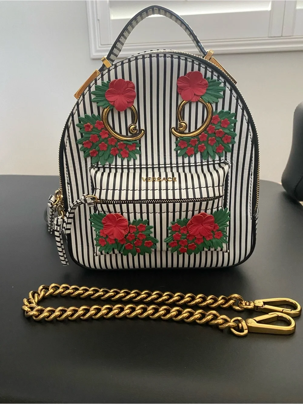 Authentic Floral Versace Striped Backpack - like NEW! il_fullxfull.4785085135_oskg.jpg main image 3